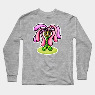 Pretty Pink Flower Cartoon Character Long Sleeve T-Shirt